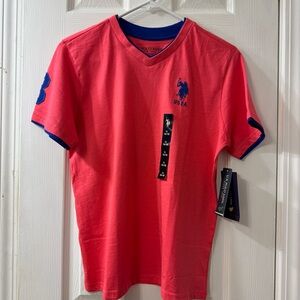 U. S. POLO ASSN short sleeves XL (14-16) kids size Jot Pink/Blue
